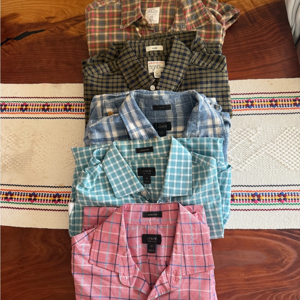 J. Crew Men's Casual Button Down Shirts - Plaid Collection